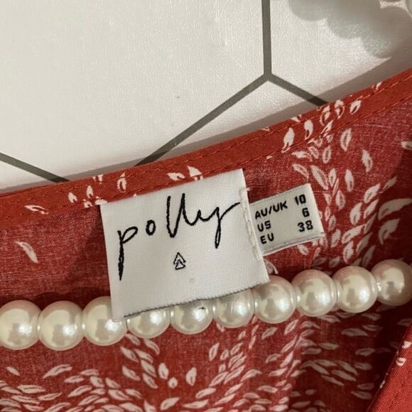 Princess Polly The Louie Playsuit Red & White Floral Open Back Romper SIZE 6 - Picture 5 of 9